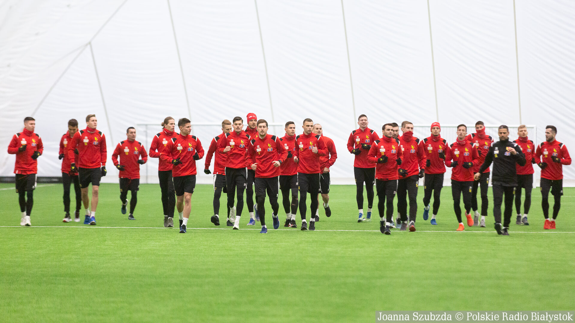 Piłkarze Jagiellonii Białystok w drodze na obóz w Turcji