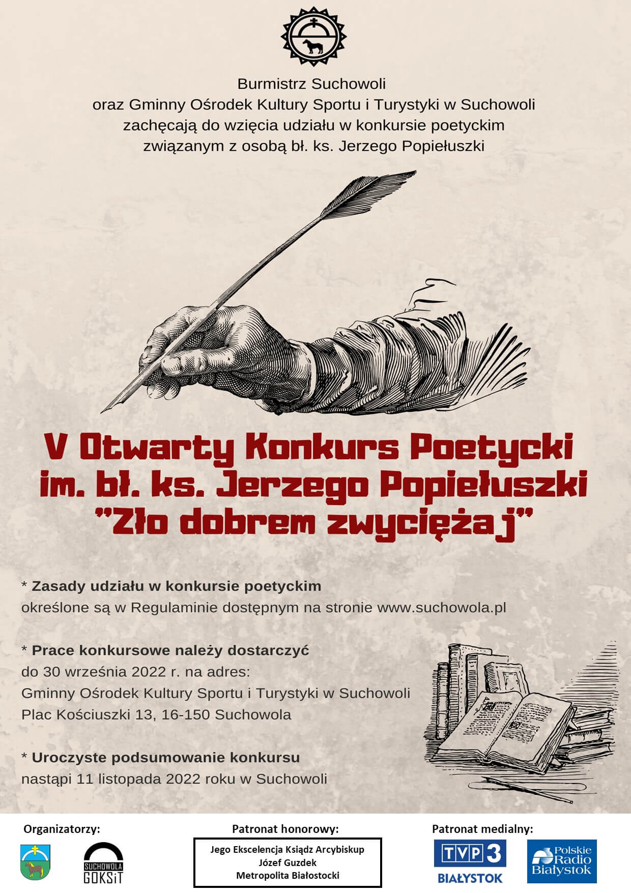 V Otwarty Konkurs Poetycki im. bł. ks. Jerzego Popiełuszki