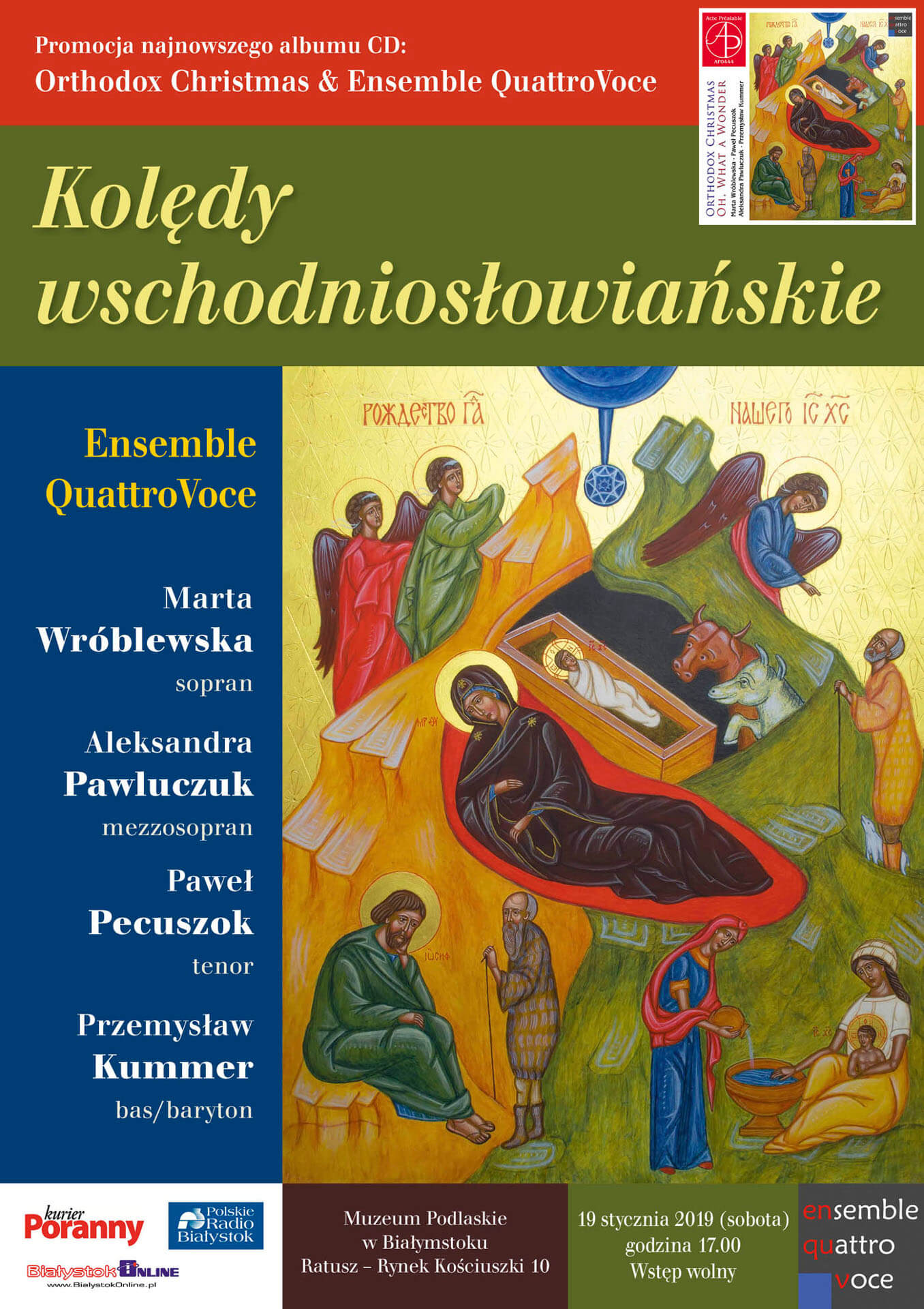 Kolędy Wschodniosłowiańskie - promocja nowego albumu Ensemble Quattrovoce