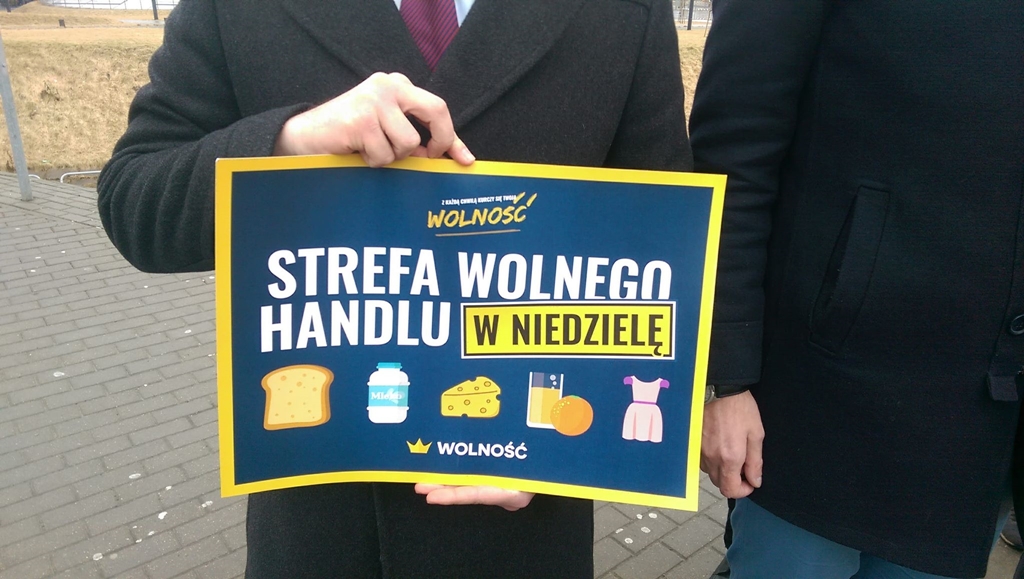 Działacze partii Wolność nie chcą zakazu handlu w niedzielę