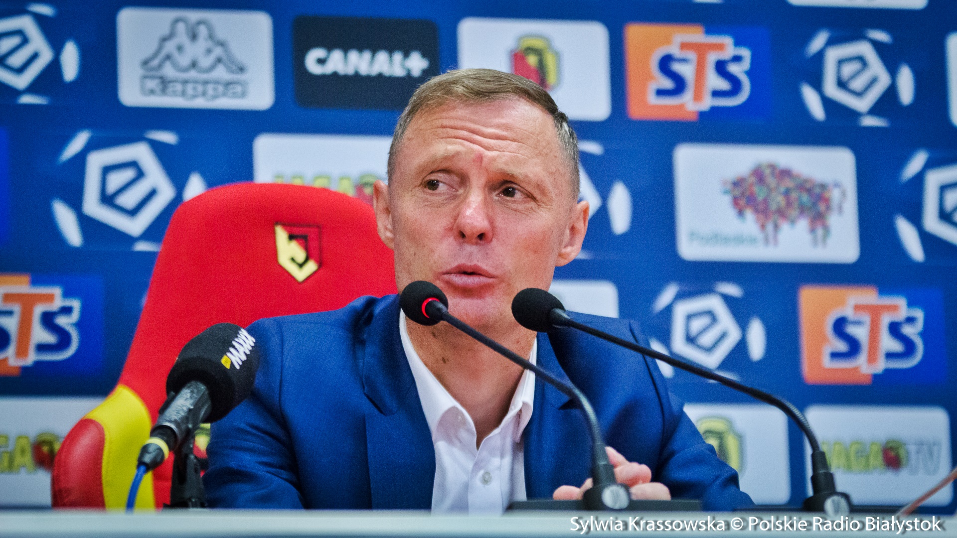 Ireneusz Mamrot chce na stałe wrócić z Jagiellonią Białystok do czołówki ekstraklasy [wideo]