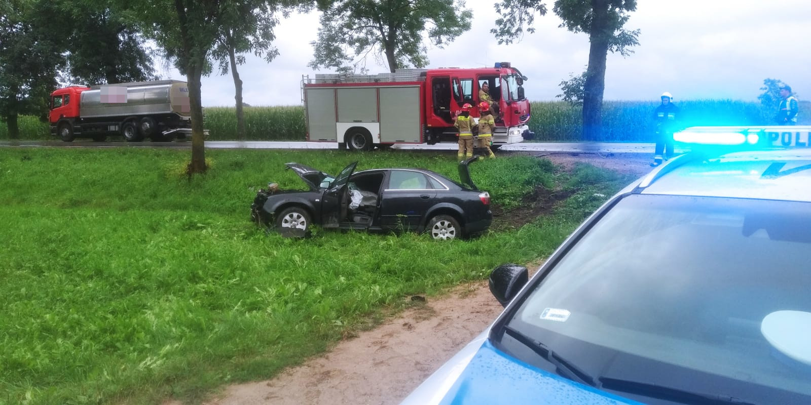 Wypadek na trasie Brańsk-Bielsk Podlaski. Kierowca ciężarówki trafił do szpitala