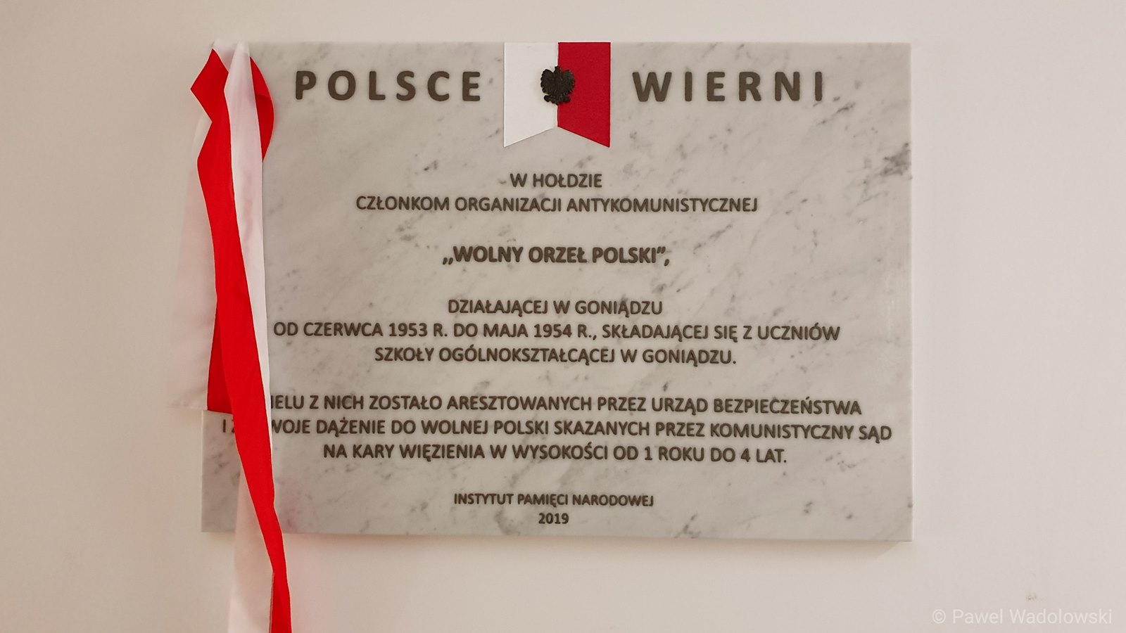 W Goniądzu odsłonięto tablicę upamiętniającą działalność antykomunistycznych opozycjonistów