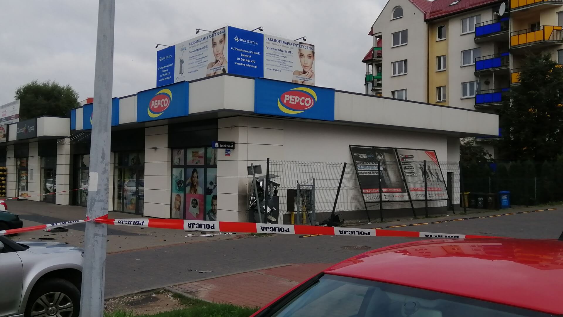 Ktoś wysadził bankomat przy ulicy Zachodniej w Białymstoku - sprawę bada policja