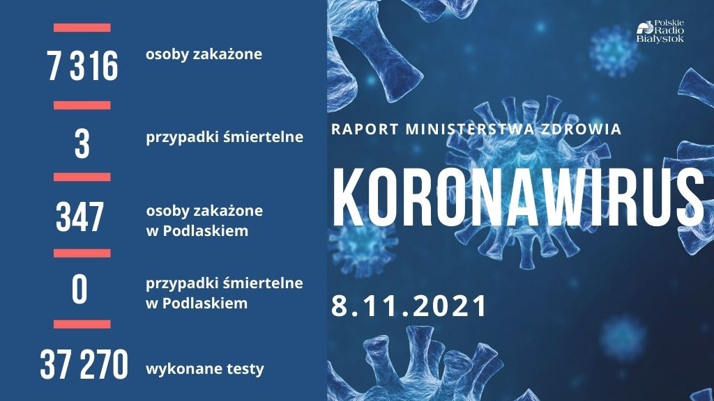 7316 nowych zakażeń koronawirusem, zmarły 3 osoby z COVID-19
