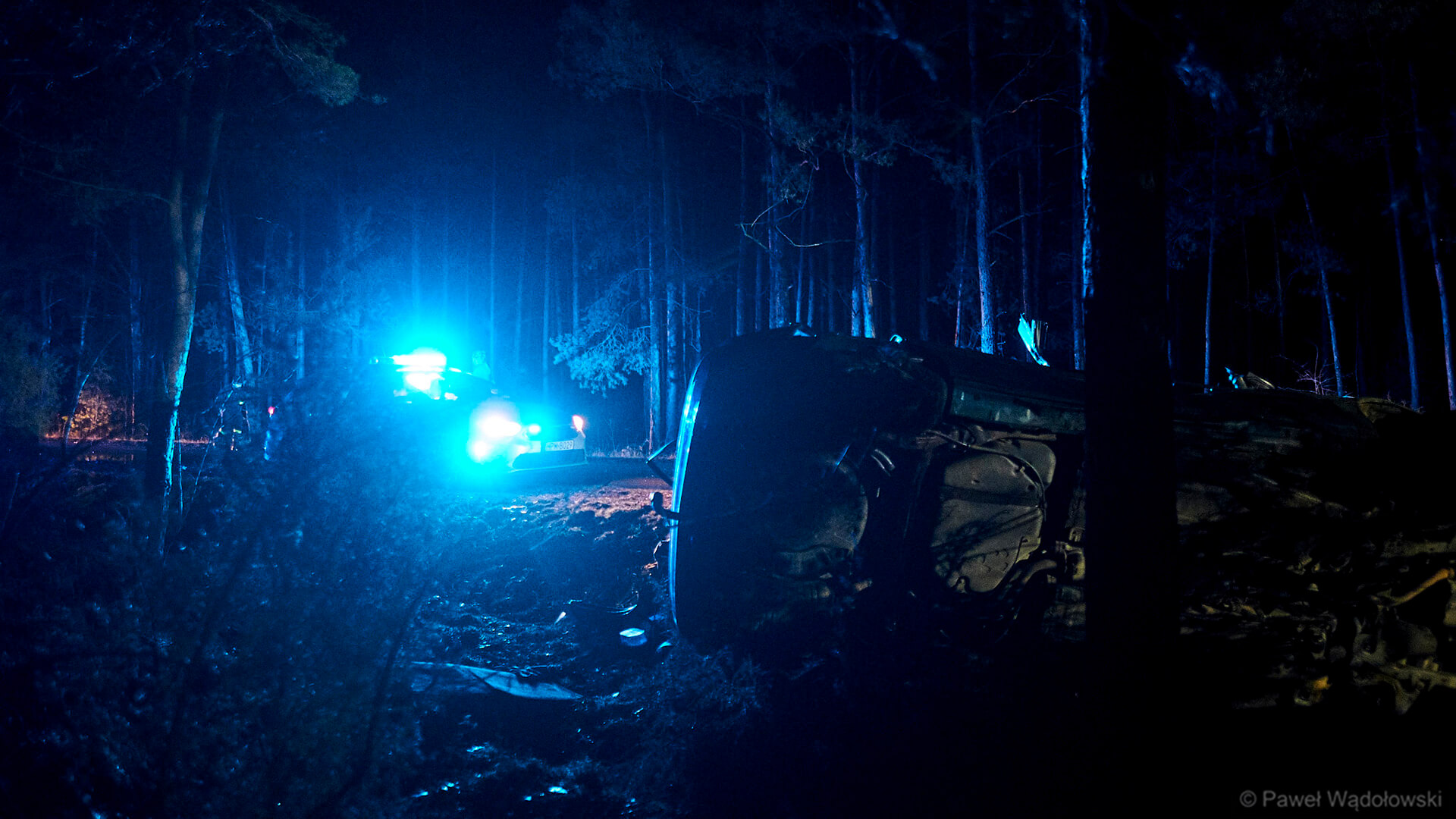 Nocna tragedia na trasie Białystok - Mońki. Kierowca zginął na miejscu