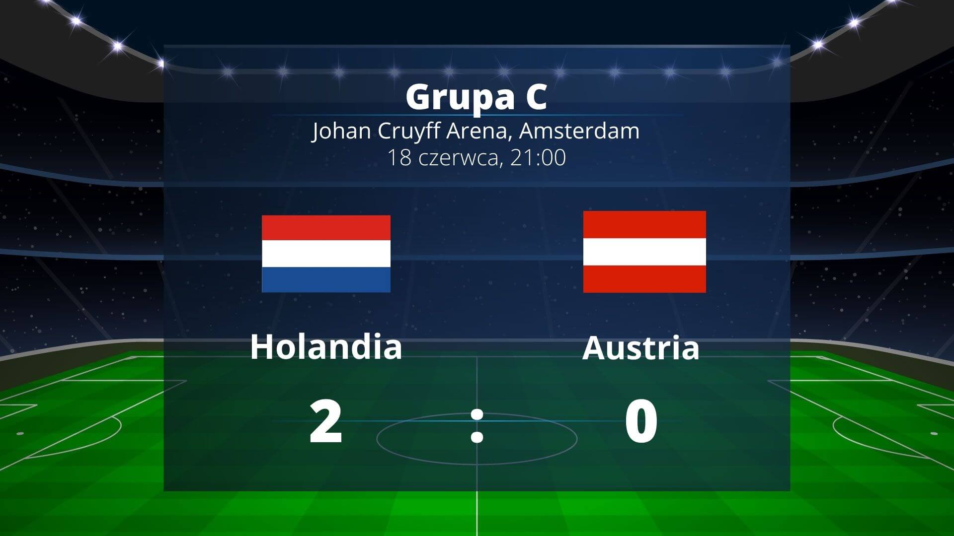 Grupa C: Holandia bez problemów pokonuje Austrię 2:0