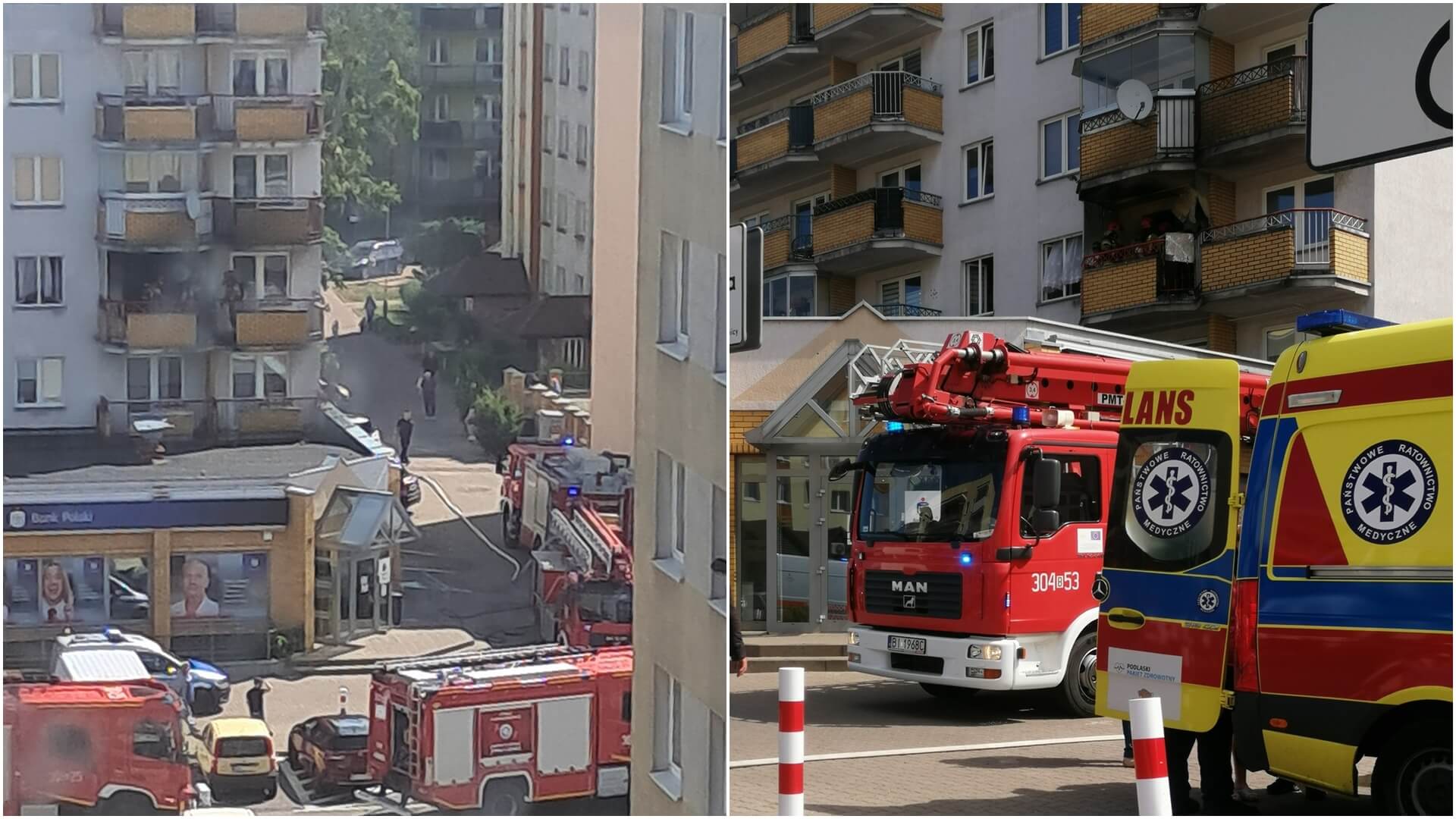Pożar w bloku przy ul. Pułaskiego - trzeba było ewakuować mieszkańców