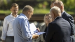 Briefing w Łomży z udziałem premiera Donalda Tuska i ministra Dariusza Klimczaka, 5.09.2025, fot. Paweł Wądołowski