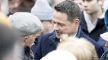 Kampania wyborcza, Rafał Trzaskowski w Łomży, 16.01.2025, fot. Paweł Wądołowski