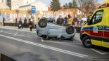 Wypadek na ulicy Giełczyńskiej w Łomży, 11.03.2025, fot. Paweł Wądołowski